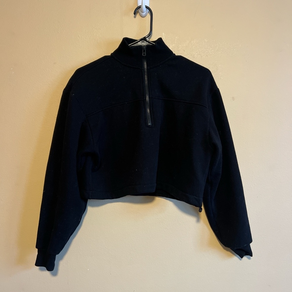 Oak + Fort Cropped Sweater Women Size X Small Long Sleeve Pullover Turtle Neck
